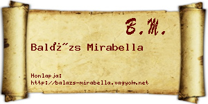 Balázs Mirabella névjegykártya